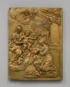 Neitsyt ja lapsi ilmestyvät Saint Martinalle, n. 1650. tekijältä Cosimo Fancelli