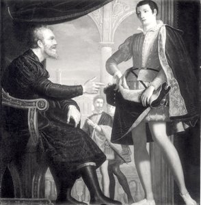 Michelangelo (1475-1564) ja Francesco I (1541-87) de Medici tekijältä Cosimo Gamberucci or Gambaruccio