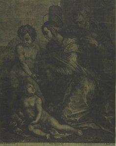Pyhä perhe Pyhän Johanneksen kanssa, n. 1710-1715. tekijältä Cosimo Mogalli