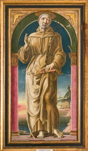 St. Anthony of Padova (öljy ja tempera paneelissa) tekijältä Cosimo Tura