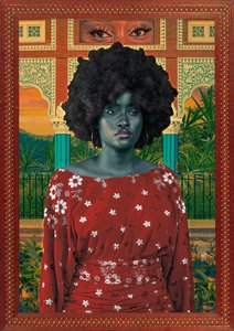 Afro-naisen trooppinen muotokuva