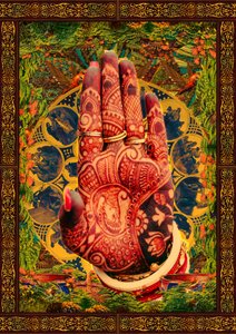 Koristeellinen mehndi-käsikuvio