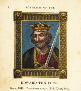 Kuningas Edward Ensimmäisen muotokuva, Englannin kuningas Edward I, syntynyt 1239, alkoi hallita 1272 ja kuoli 1307 tekijältä Cosmo Armstrong
