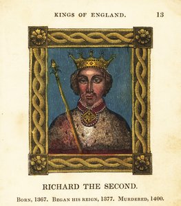 Kuningas Richard Toisen muotokuva, Englannin kuningas Richard II, syntynyt 1367, alkoi hallita 1377 ja murhattiin 1400 tekijältä Cosmo Armstrong