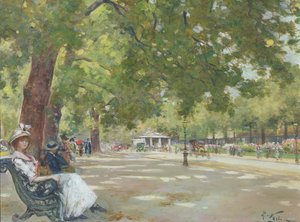 Tyylikkäät hahmot, Rotten Row, Hyde Park, Lontoo (öljy kankaalle)
