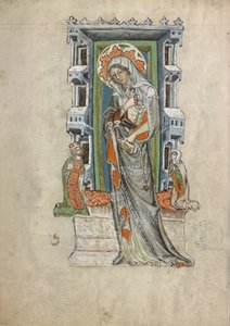Pyhä Hedwig Sleesian herttua Ludwig Legnican ja Briegin ja herttuatar Agnésin kanssa, 1353 tekijältä Court workshop of Duke Ludwig I