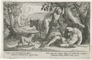Merkurius tappaa Argusin Metamorphoses of Ovid (sarjan nimi) tekijältä Crispijn van de Passe (I)