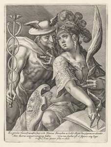 Mercury ja Minerva Jumalat ja jumalattaret rakastajina (sarjan nimi) tekijältä Crispijn van de Passe (I)