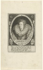 Elizabeth I Tudorin muotokuva Royal English (sarjan nimi) tekijältä Crispijn van de Passe (I)