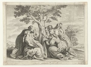 Adonisin syntymä Metamorphoses of Ovid (sarjan nimi) tekijältä Crispijn van de Passe (II) (workshop of)