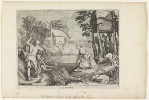 Leto (Latona) muuttaa lykialaiset sammakoiksi Metamorphoses of Ovid (sarjan nimi)