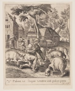 Poika ruokkii siat, vertauksesta Tuhlaajapojasta (The Parable of the Prodigal Son)