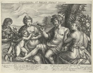 Bacchus, Venus ja Ceres maisemassa Venus jäätyy ilman Ceresta ja Bacchusta (otsikko esineessä)