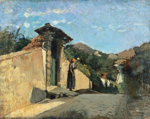 Maisematutkimus, n. 1861, Cristiano Banti (1824-1904), öljy kankaalle aluksella
