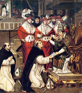 Honorius III (Cencio Savelli, paavi 1216-1227) vahvisti Pyhän Dominikin ritarikunnan. Cristobal Llorensin maalaus (noin 1550-1616) tekijältä Cristobal Llorens