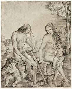 Adam i Eva amb els infants Cain i Abelfinnish