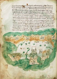 Zakinthoksen kartta, noin 1420 (pergamentti).