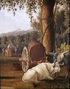 Sadonkorjuu Napolin lähellä Lehmien tiedot - (Sadonkorjuu Napolin lähellä) Cristoforo Kneipin maalaus (1700-luku) Napoli, Museo Nazionale di San Martino tekijältä Cristoforo Kneip
