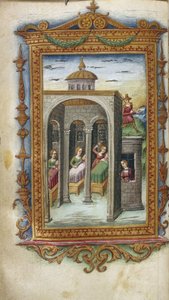 Danausin tyttäret murhaavat aviomiehensä. Hypermnestra vankilassa Kuvitus Ovidiuksen Heroideille, 1485-1499
