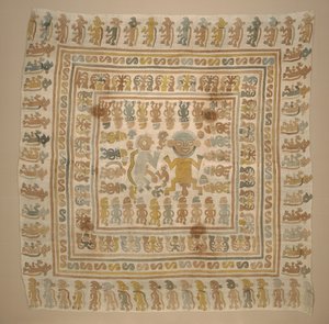 Paneeli "vanki"-tekstiilistä, n. 1300-1470 (puuvillaa ja väriaineita). tekijältä Culture Chimu