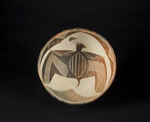 Kulho, jossa on maalattuja kuvioita, n.1060-1110 (keramiikka ja pigmentti). tekijältä Culture Mimbres