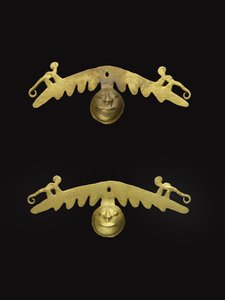 Korvakoristepari, 600-1600 jKr (kulta) tekijältä Culture Nariño