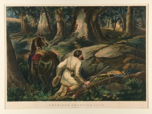 American Frontier Life / On the War Path tekijältä Currier and Ives
