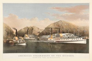 American Steamboats on Hudson tekijältä Currier and Ives