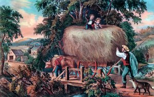 Haying Time, Viimeinen kuorma, 1868. tekijältä Currier and Ives