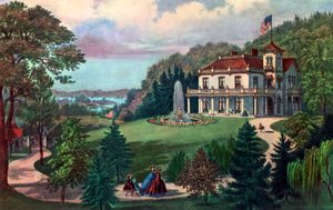 Elämää maalla, Ilta, 1862. tekijältä Currier and Ives
