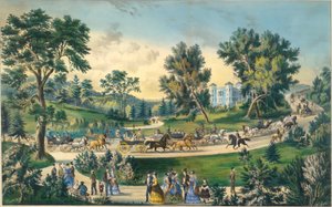 Grand Drive, Central Park N.Y. tekijältä Currier and Ives