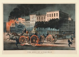 Palomiehen elämä / Metropolitan järjestelmä. tekijältä Currier and Ives