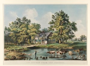 Paluu laitumelta tekijältä Currier and Ives