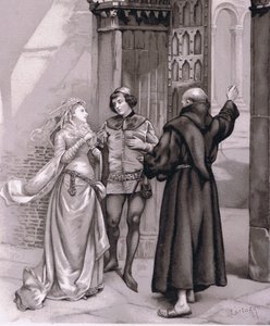 Syö sisään Friar Laurence ja Romeo, kuvitus Romeosta ja Juliasta, tekijältä Curtazzo Curtazzo