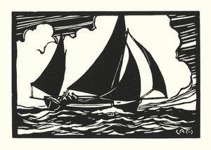 Kalastusveneet ja proomut: Falmouth Quay Punt (puuleikkaus).