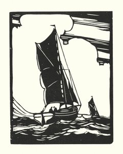 Kalastusveneet ja proomut: Leigh Bawley (puupiirros) tekijältä Cyril A. Wilkinson