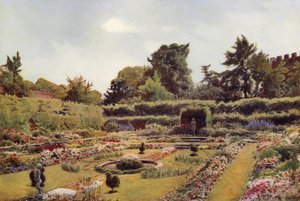 Old Pond Garden, Hampton Court (väri litho)