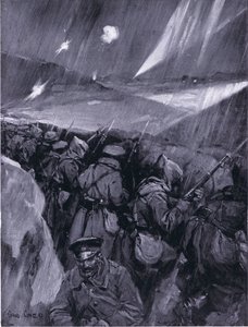 Bulgarialaiset piirittävät Adrianopolia 1912-1913, kuva Hutchinsonin kansakuntien historiasta VOL 4 c.1920-luku tekijältä Cyrus Cuneo
