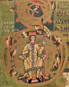 Ms XIV A 13-1 St. Wenceslaus (907-929) Vysehrad Codexista, n. 1085 tekijältä Czech School