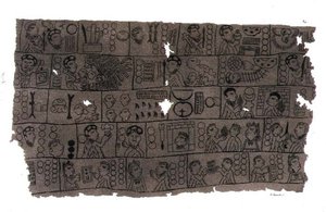 Kristillinen kalenteri hieroglyfiseen atsteekkityyliin (litho) tekijältä D.K. (after) Bonatti