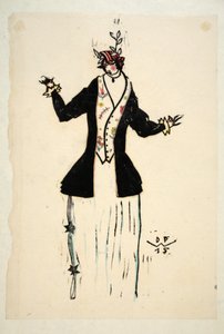 Design for Jacket and Waistcoat, levy 2, kirja 4, kuvitus teoksesta "Wiener Werkstatte Mode 191415", pub. Eduard Kosmack, Wien, 1914-1915 (käsin värjätty linoleikkaus).