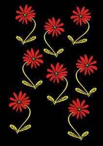 Daisies Repeat Musta tausta (digitaalinen) tekijältä Daisy de Villeneuve