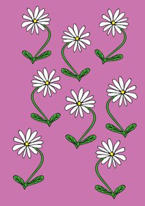 Daisies Repeat vaaleanpunainen tausta (digitaalinen) tekijältä Daisy de Villeneuve