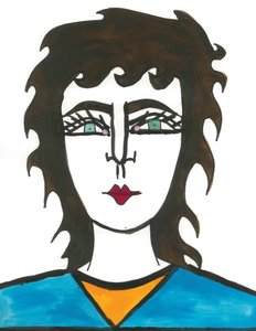 Mullet Hair, 2024 (kynä ja maali paperille)