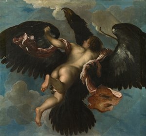 Ganymeden raiskaus, n. 1575 tekijältä Damiano Mazza