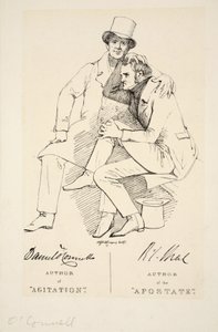 Luopion ja Agitaation kirjoittaja, n. 1833 (kaiverrus) tekijältä Daniel Maclise