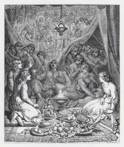 Kuvitus Tennysonin runolle Prinsessa (kaiverrus) tekijältä Daniel (after) Maclise