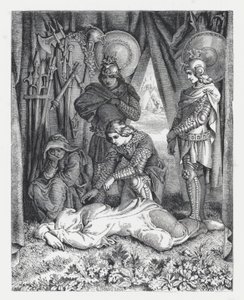 Kuvitus Tennysonin runolle Prinsessa (kaiverrus) tekijältä Daniel (after) Maclise