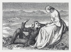 Kuvitus Tennysonin runolle Prinsessa (kaiverrus) tekijältä Daniel (after) Maclise