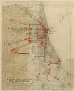 Chicagon suunnitelma, Chicago, Illinois, Railroad Circuits Diagram, 1909.